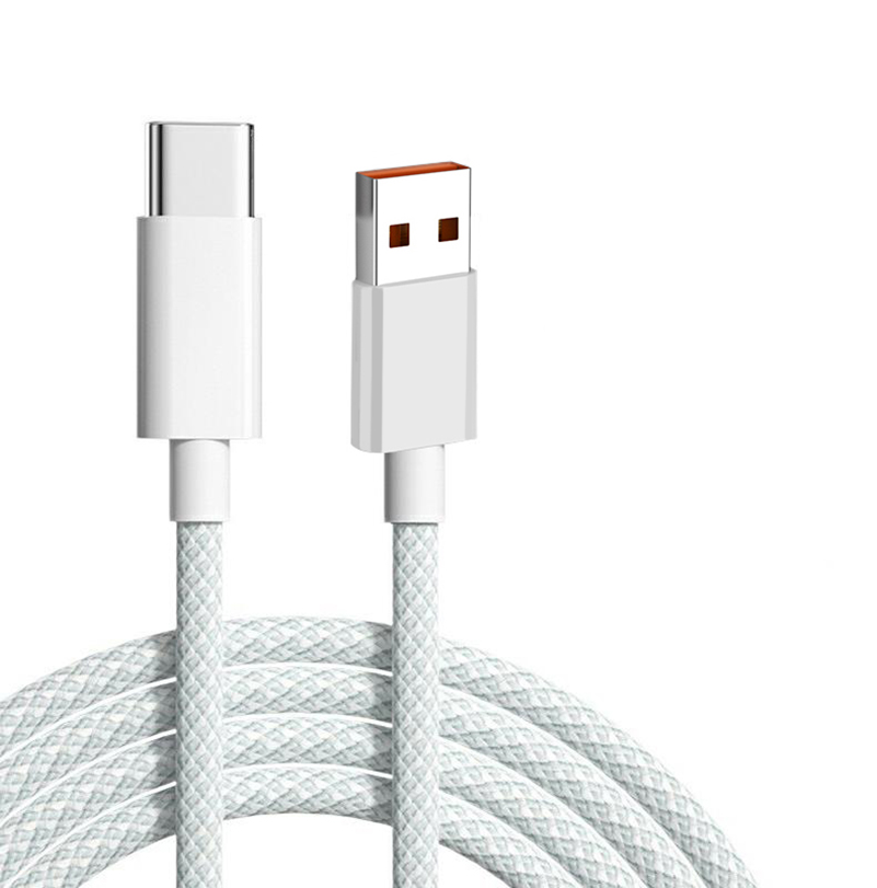 Durable USB Braided Cable Type C Charging Cord with Box Package for 1 meter