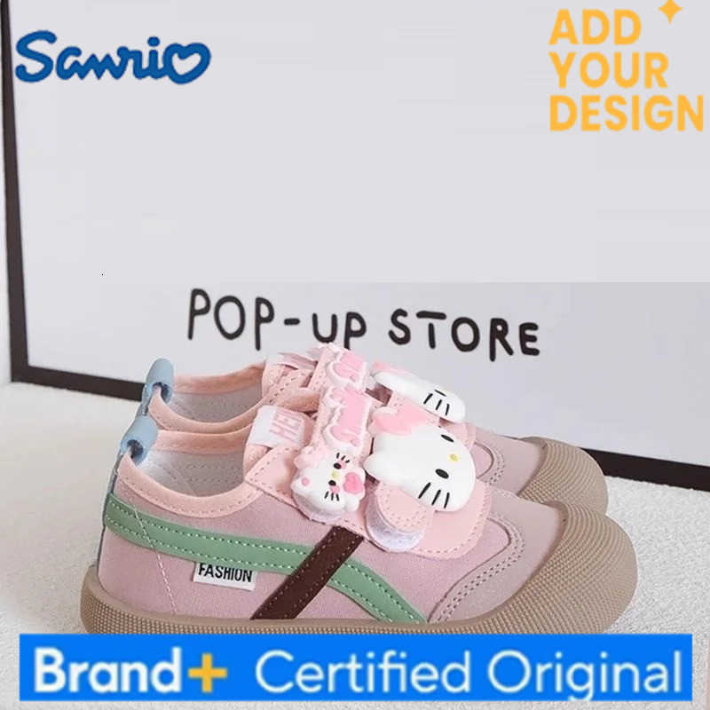 Sanrio Hot Hello Kitty Girl Sneakers Child Spring Autumn Soft Sole Canvas Kawaii Anime Cartoon Fashion New Style Casual Shoes H251223