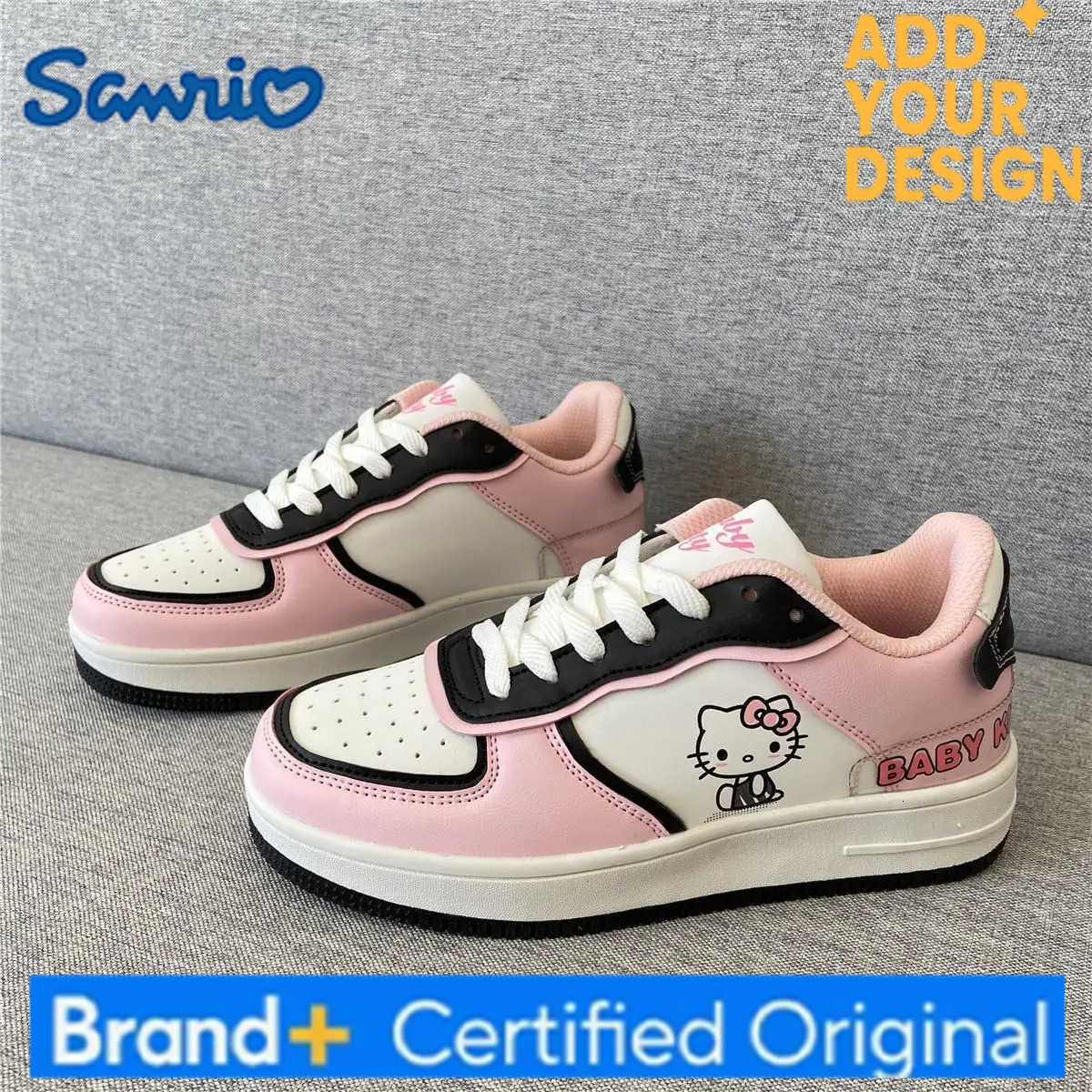 Sanrio 2025 Hello Kitty Pink Cute Board Shoes Female Student Soft Girl Katie Cat Sports Shoes Anime Kawaii Women Skateboard Shoes Gifts H251223