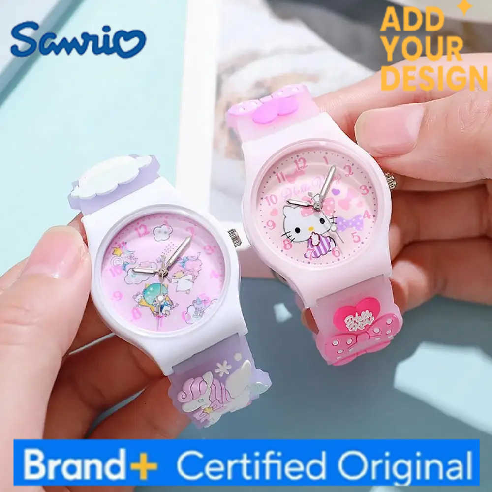 Sanrio Cinnamoroll Children Wrist Watch Kuromi Hello Kitty My Melody Kawaii Waterproof Silica Gel Chronograph Watch Student Gift H25122311