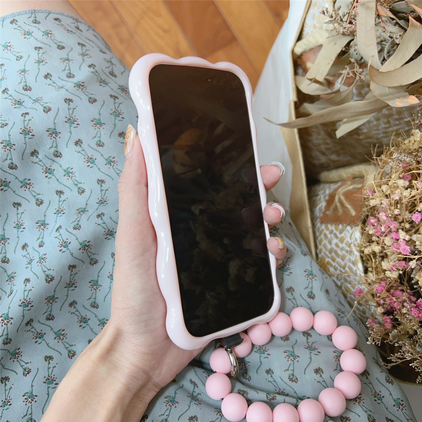 Pink Meteorite Pattern Compatible iPhone 17 Max Apple 15 Phone 16 Pro Bubble Case 14/13 with Lanyard