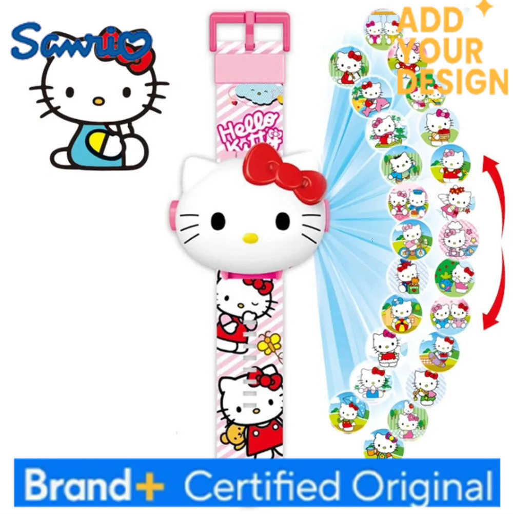Sanrio 3D Projection Digital Watch Cinnamoroll Hello Kitty Kuromi Melody Anime Figures Cartoon Cute Toy Gifts for Girls Children H25122311