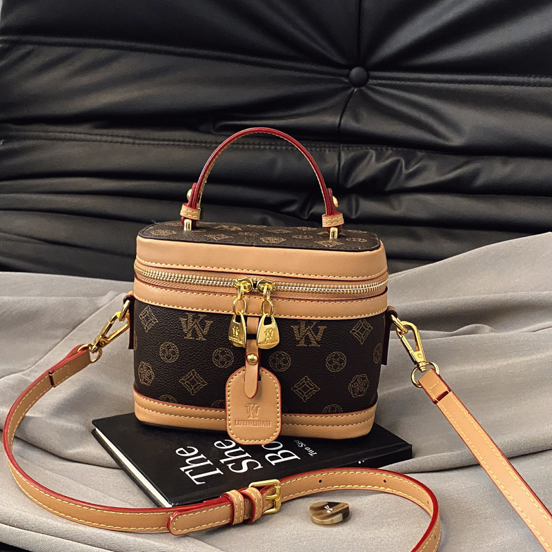 WK Cross-border high-end small square bag women's 2025 new retro printed box bag versatile shoulder bag oblique span bag women