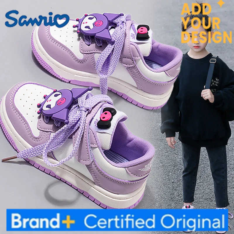 Sanrio Kuromi Childrens Casual Shoes Girls Cute Cartoon Comfortable Board Shoes Breathable Non Slip Running Shoes Sneakers H251223