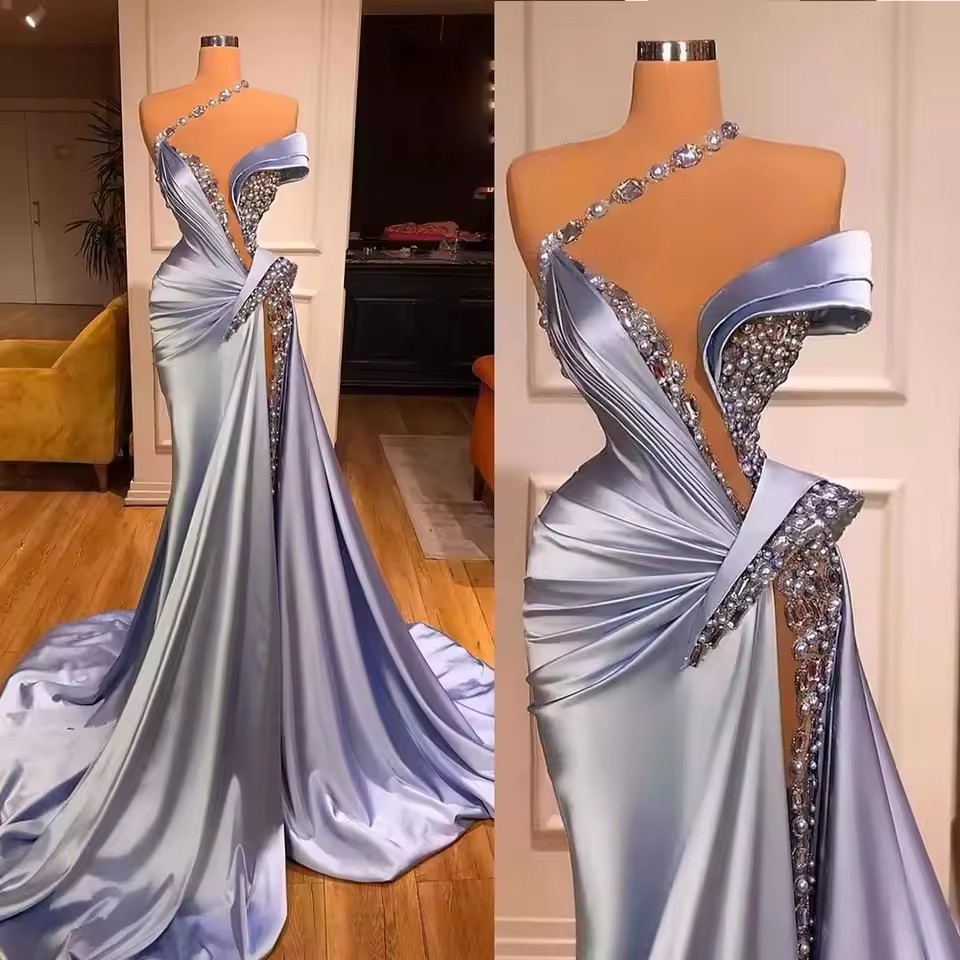 Gorgeous Beaded Mermaid Prom Dresses 2026 Crystals 3D Beading Arabic Party Formal Evening Gowns Gala Robe De Soiree Customized