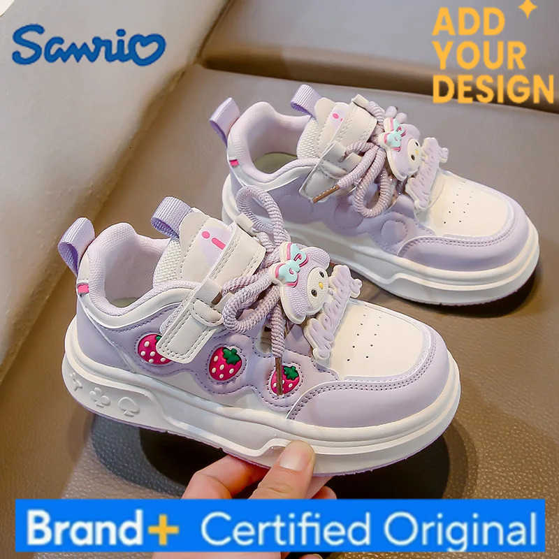 Sanrio Girls Fashion Casual Sports Shoes Cartoon Melody Print Childrens Trend Board Shoes Big Kids Anti Slip Little White Shoes H251223