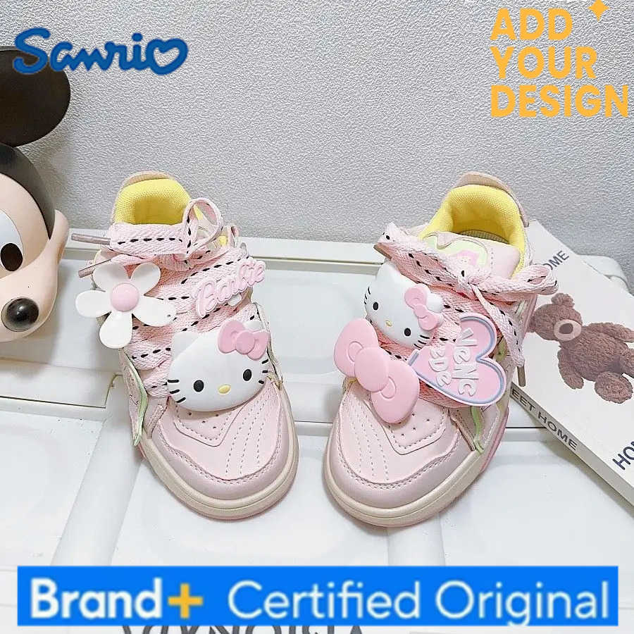Sanrio Girls Pink Board 2025 Spring And Autumn New Cartoon Hello Kitty Girl Sports Soft Sole Student children kids women Casual shoes H251223