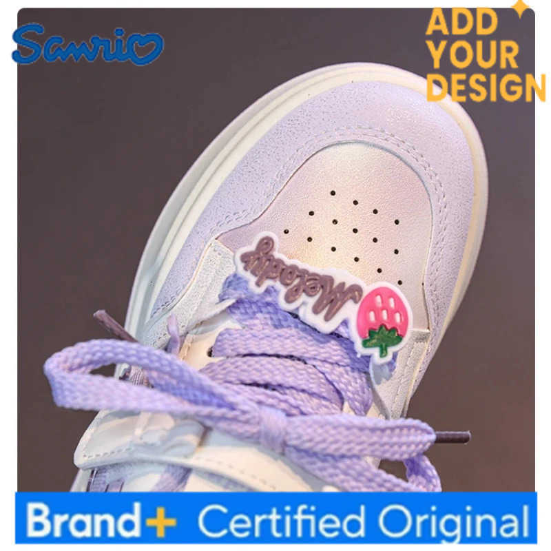 Sanrio Girlss Fashion Sneakers Kids Anti-skid Casual Shoes Cartoon Anime Kuromi Thick Soles Shoes Childrens Board Shoes Size 26-37 H251223