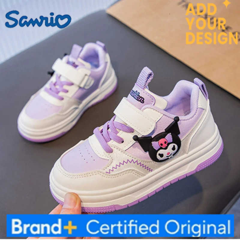 Sanrio KidsCasual Shoes Sneakers Cartoon PU Leather Spring Autumn Sports Shoes For Children Anti-slip Pink Pruple Shoes Size 22-36 H251223