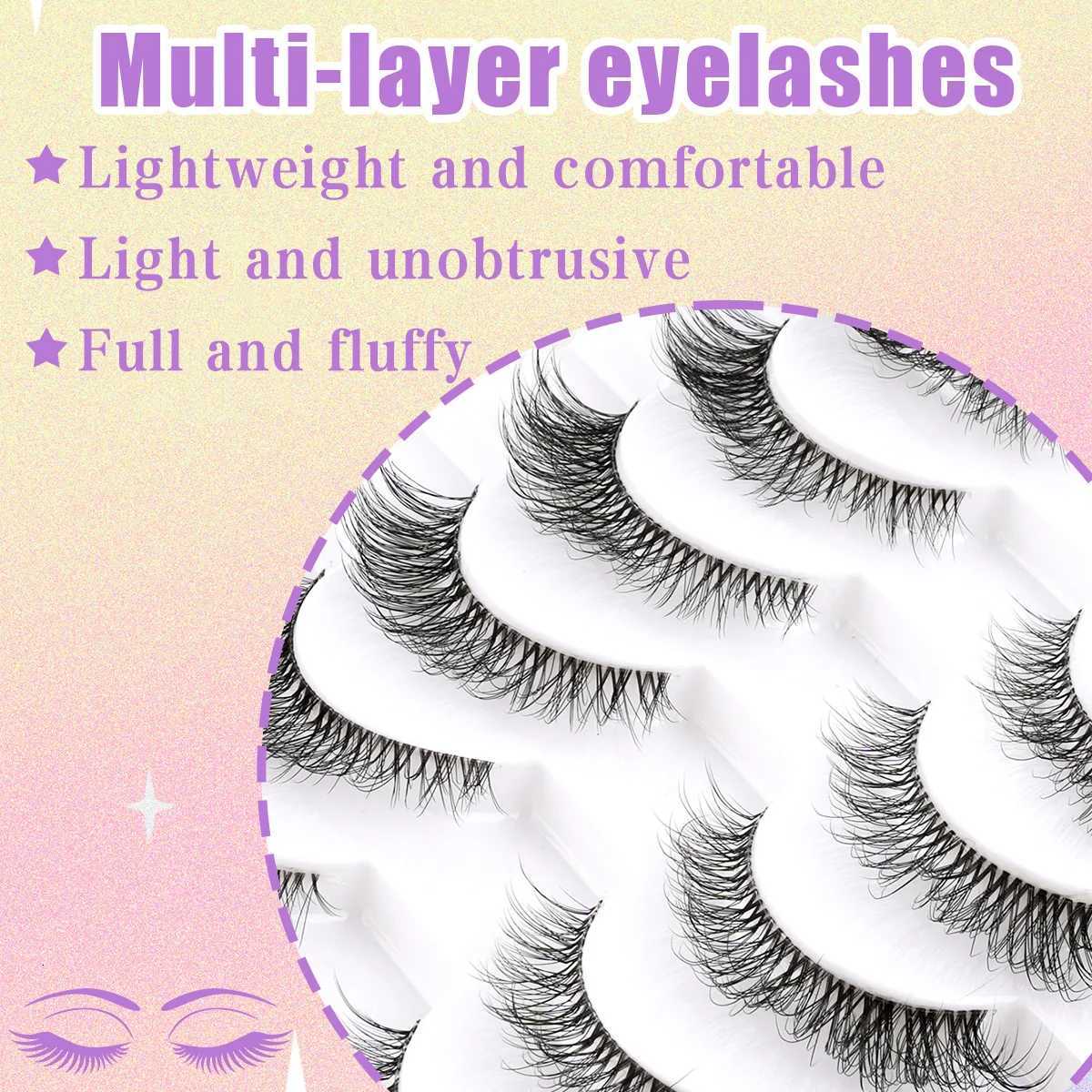 Cat Eye lashes 3/10 Pairs Fox Eyelashes Extension Natural Soft 3D Mink Lashes Fluffy Reusable Fake Eyelashes Makeup faux CilsT251223