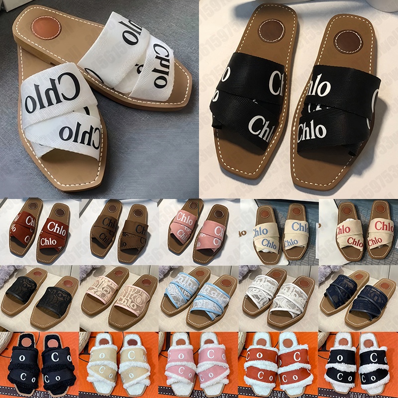 Free Shipping designer women sandals woody clogs slippers slides shoes black beige white flat mules clog summer beach sandal slipper womens flip flops sandles