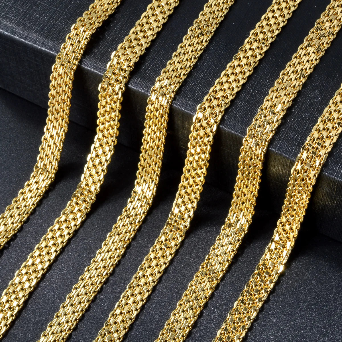 18k Gold-plated Mens and Womens Necklaces With Various Lengths Irregular Textures Party Accessories Gifts 251223