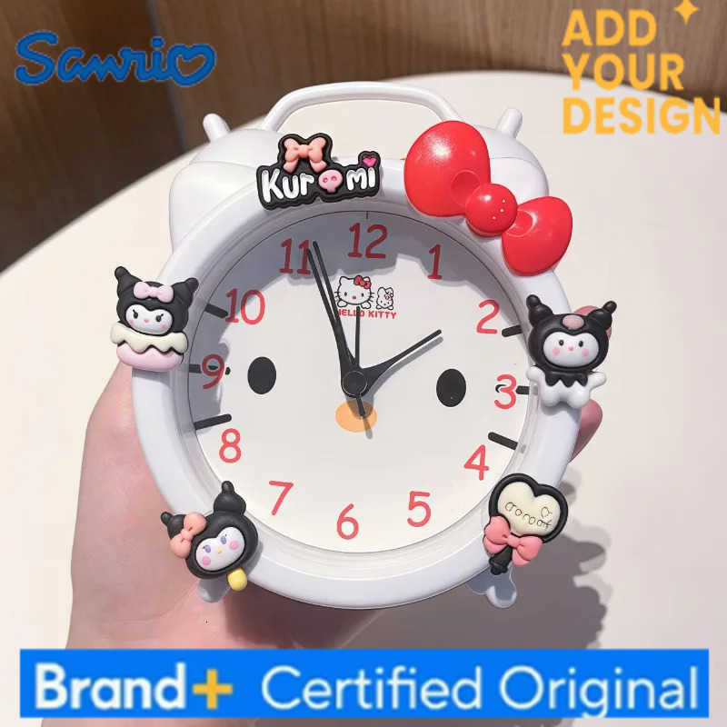 Sanrio Hello kitty new childrens alarm clock kuromi cartoon cute creative desktop clock student wake up artifact table clock H251223