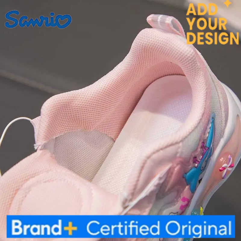 Sanrio Chidrens Autumn New Fashion Cartoon Kuromi Sports Shoes Girls Cute with Windmill Casual Shoes Rotating Button Running Sneakers H251223