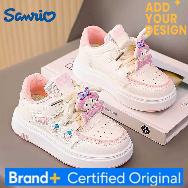 Sanrio KidsCasual Shoes Sneakers Cartoon My Melody PU Leather For Girls Anti-slip Velcro Breathable Pink Pruple Shoes Size 28-37 H251223
