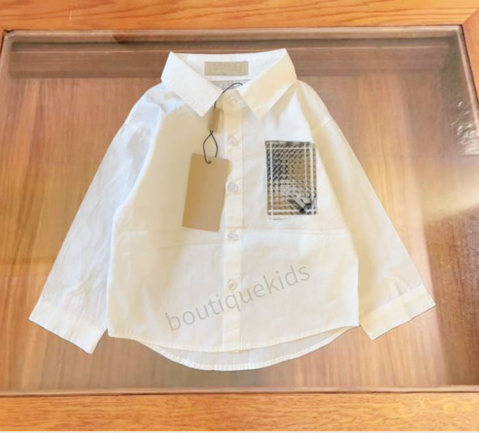 Children's Designer Shirts Clothes Kids Boys Long Sleeve Plaid Tops Tee Baby Style Cotton Shirt Spring Autumn Luxury Clothes Boy Outerwear Blouse