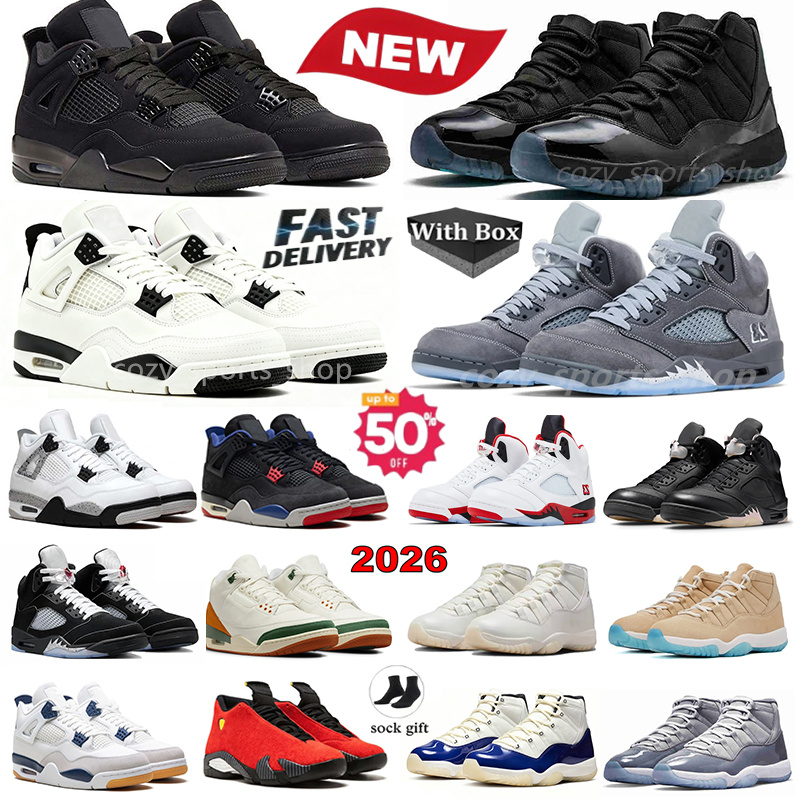 With Box 3 Basketball Shoes 3s 4s 5s 11s 14s Black Cat Flight Club Wolf Grey SoleFly Miami Fire Red Black Tongue Gamma Blue Pearl Ferrar Black University Blue Top Quality