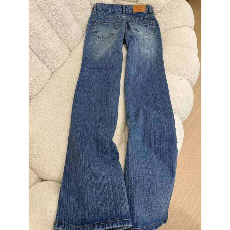 Girls Korean Low Waist Flared Jeans Lady Fashion Designer Bell Bottom Pants Women Slim Fit Thin Casual Denim Trousers X251224