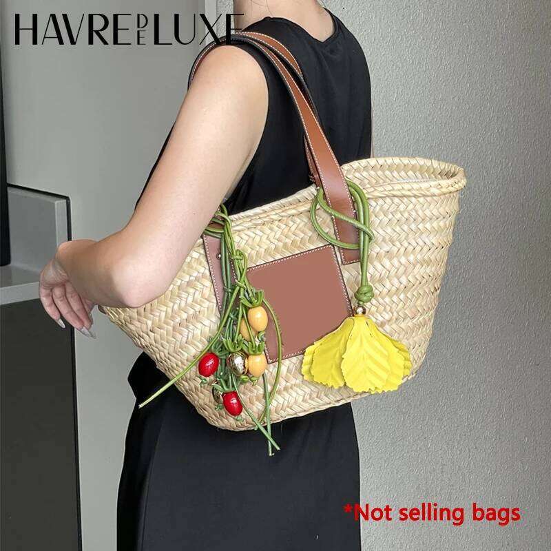 Cowhide tomato string charm exquisite woman all-match cute backpack pendant bag accessories X251224