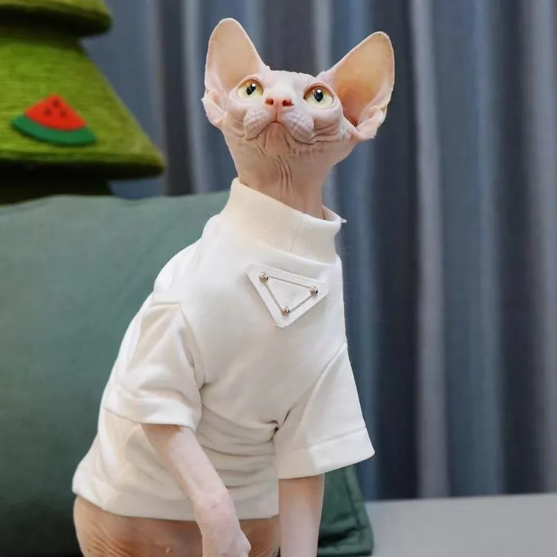 Designer Dog Turtleneck Shirt Brand Pet Apparel for Puppies & Hairless Cats Sphynx Cornish Rex Breathable Pullover Vest Top - view 4