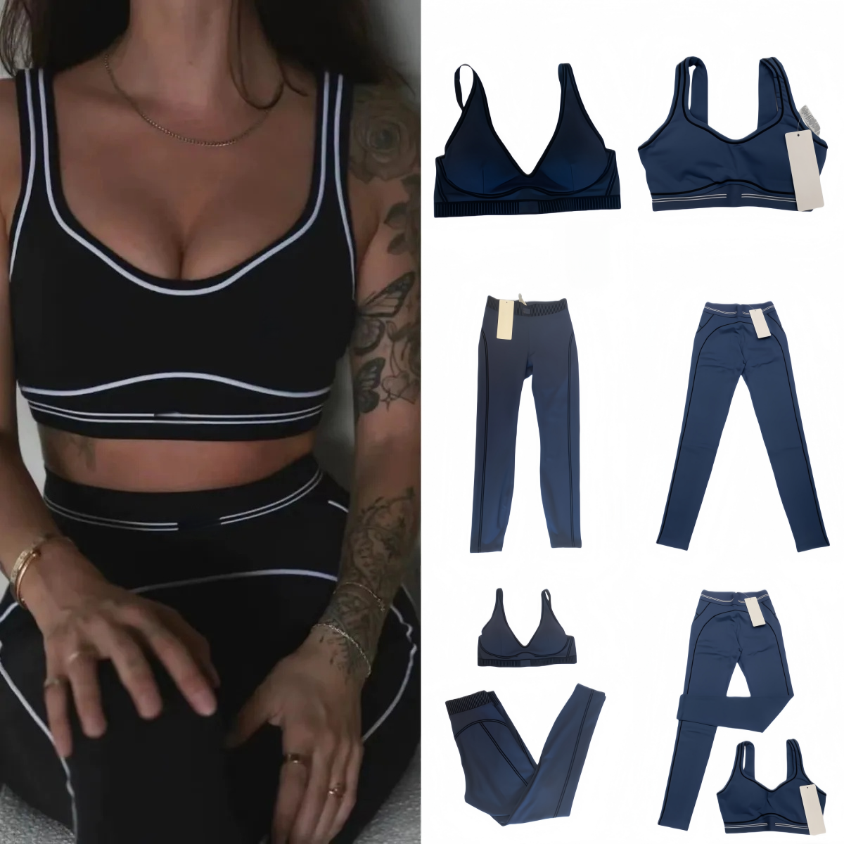 Tops NEW 10A yoga women set 2 piece bra+pants sets high end minimalist sports clothing sportswear designer women gym bra leggings clothes Alonessities women sweat set
