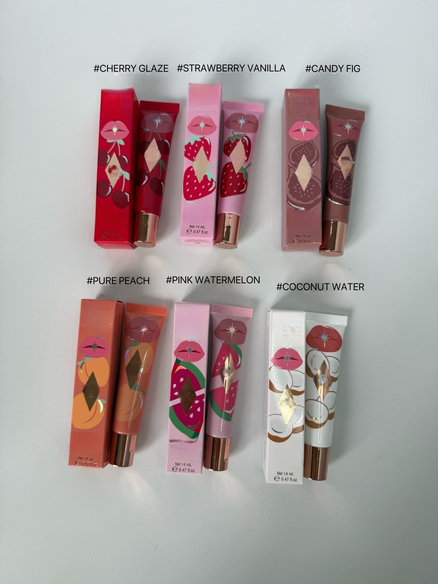 2025 Designer Makeup Jelly Lip Oil Lip Gloss Lipstick Vanilla CANDY FIG PURE PEACH COCONUT WATER Strawberry Cherry Revitalizing Melting Moisturizing Lip Balm