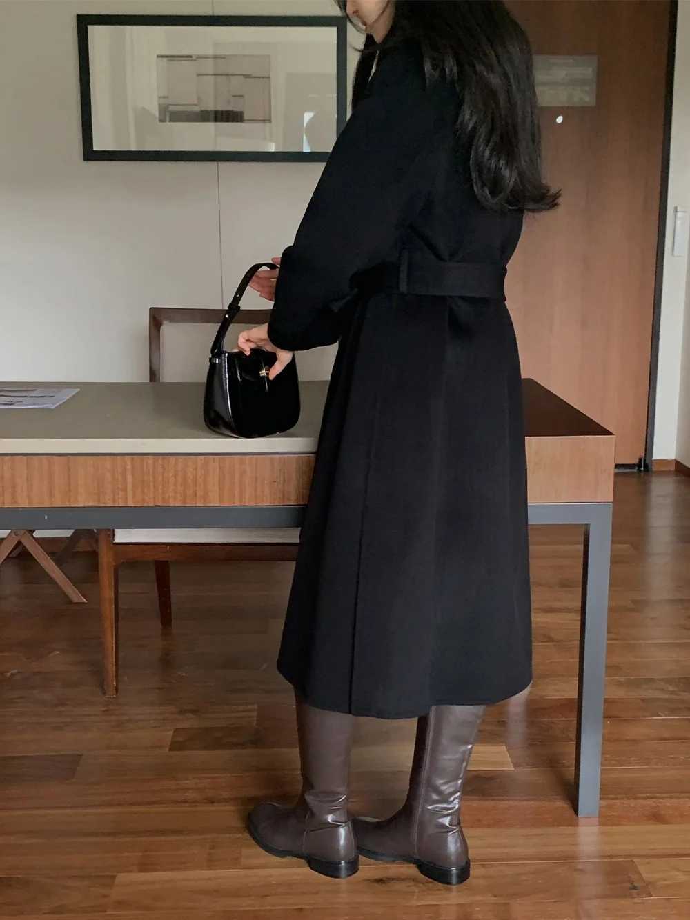 Sweet Hot Girl Retro Loose Double-Sided Wool Coat Womens 2025 Autumn Winter Woolen Coat Fashion Female ClothesT251224