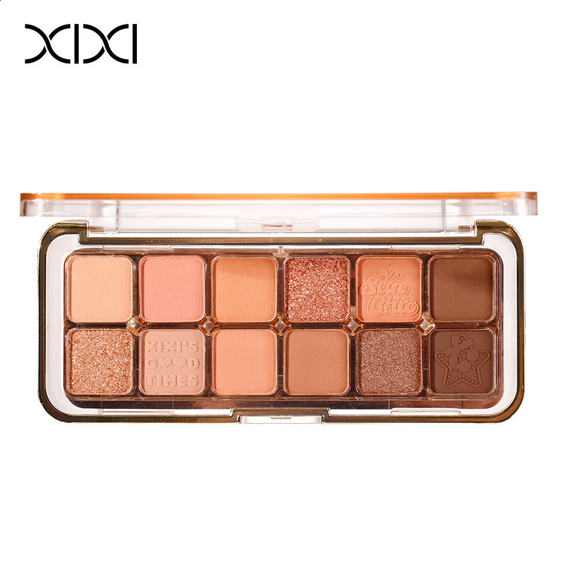 Xixi Misty Muse Twelve-Color Eyeshadow Palette Earthy Pearlescent Shimmer Multi-Color Eyeshadow Blush Palette