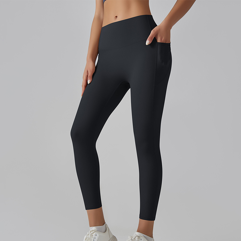 Women Yoga Pants Side pocket Push Ups Fitness Leggings Soft High Waist Hip Lift Elastic Sports shorts Pants