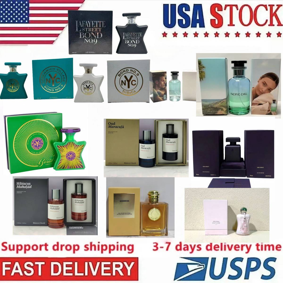 US warehouse bond no 9 cologne USA 3-7 days fast delivery Designer Perfume Men Fragrance EDP Long time Lasting Smell Parfum Man Spray Cologne perfume men