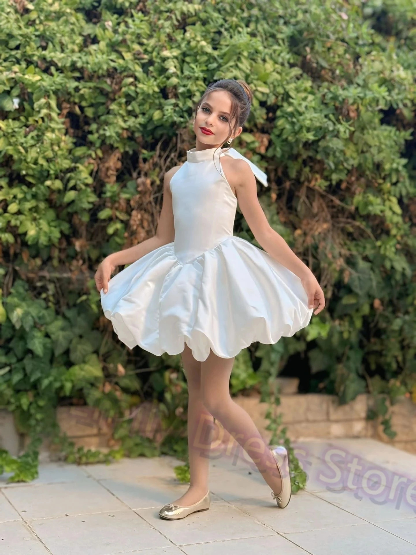 Customized Ivory Flower Girl Dress For Wedding Pleated Puffy Mini Elegant Kids Birthday Party First Communion Ball Gown 251224