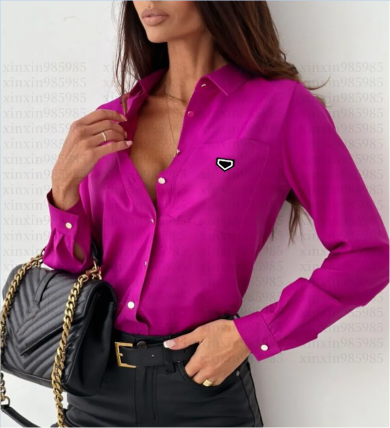 2026 new Designer Womens Shirts loose Blouses Long Shirts Embroidery Designer Summer New T-Shirt Long Sleeve Tops Pocket Letter Embroidery Tops