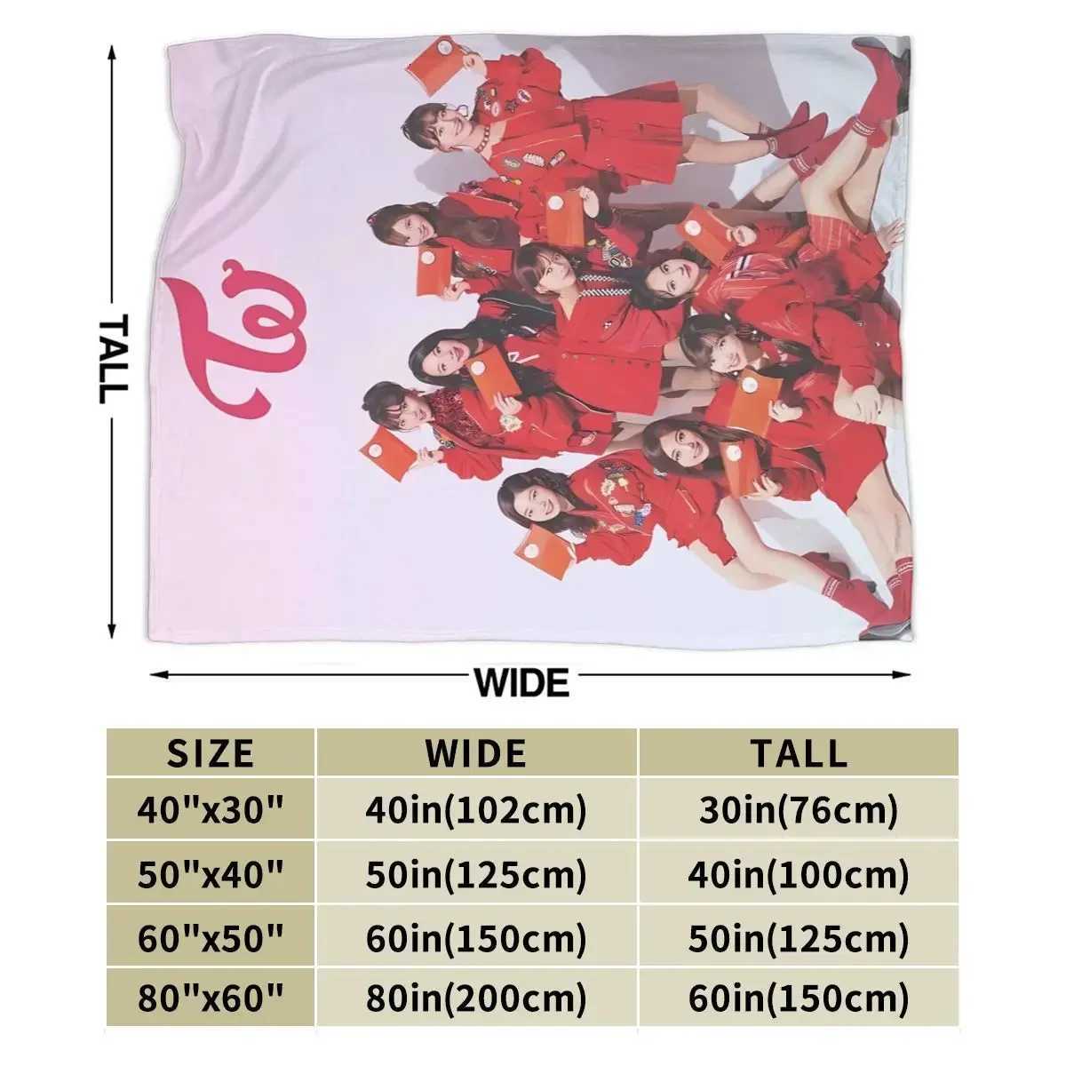 Kpop TWICE Girl Group All Season Fleece Blanket Throw Ultra Soft Flannel Blanket Digital Printed Premium Fluffy Fleece W251224