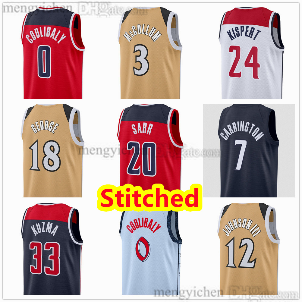 Stitched Men's XS-4XL Basketball Jersey 3 Trae Young 0 Bilal Coulibaly 12 Tre Johnson III Khris Middleton 7 Bub Carrington 20 Alex Sarr 24 Corey Kispert 0 Gilbert Arenas