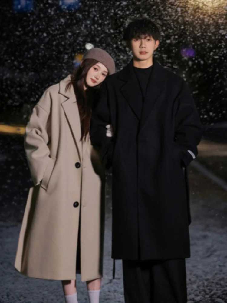 Mens Plus Thickness Wool Coat Fall Winter New Korean Style Long Overknee Warm Trench Coat Fashionable Luxury Woolen OvercoatT251224