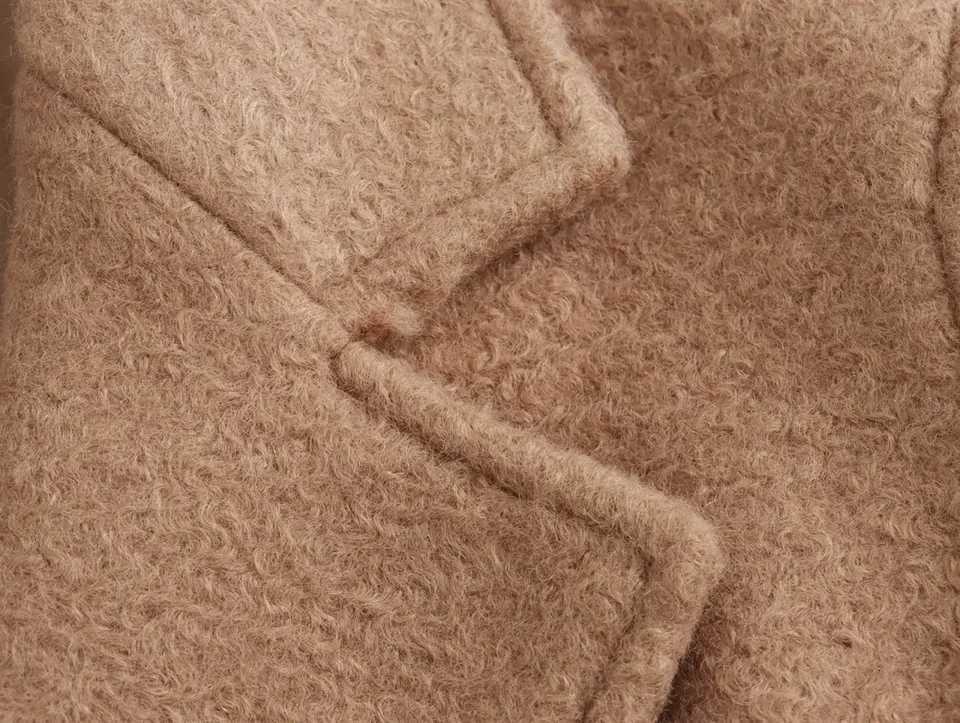 2024 Womens Retro Melad 2024 Winter Fashion silhouette woolen coat woolen coat woolen coatT251224