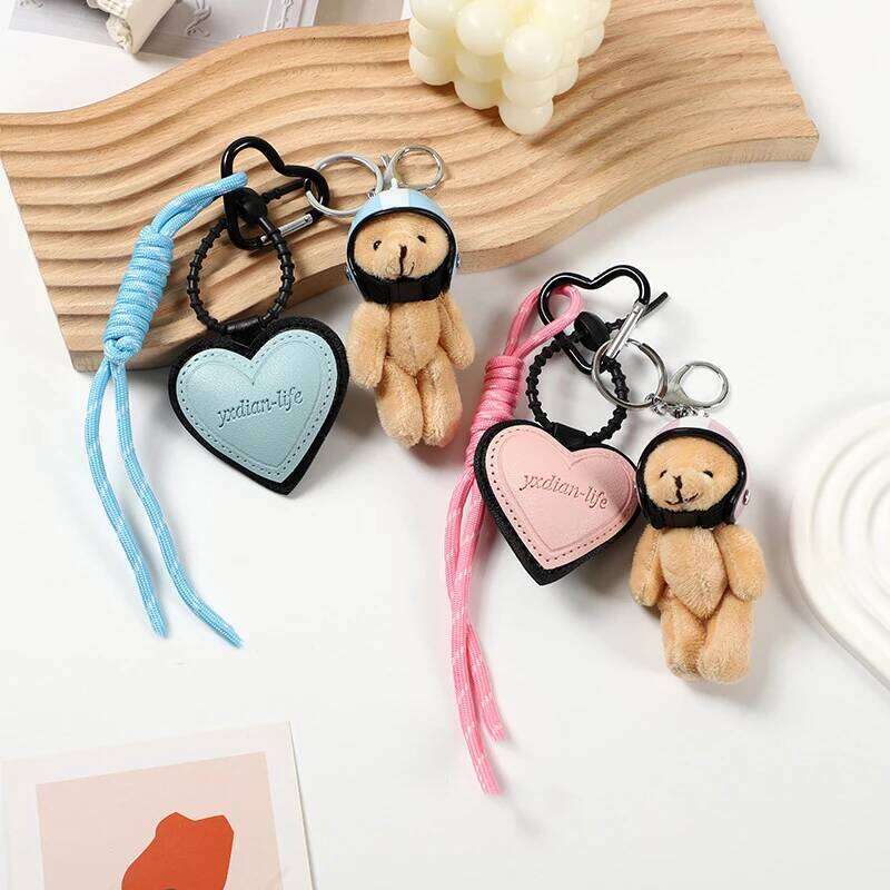 New 1PC Cute Helmet, Pendant, Bag Accessory, Motorcycle Bear Doll, Keychain, Small Pendant X251224