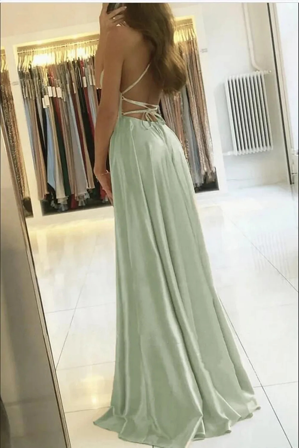 Elegant Burgundy Prom Maxi Dresses For Women Sexy Backless Side Slit Halter Satin Evening Party Gowns Vestidos De Gala 251223 C260312