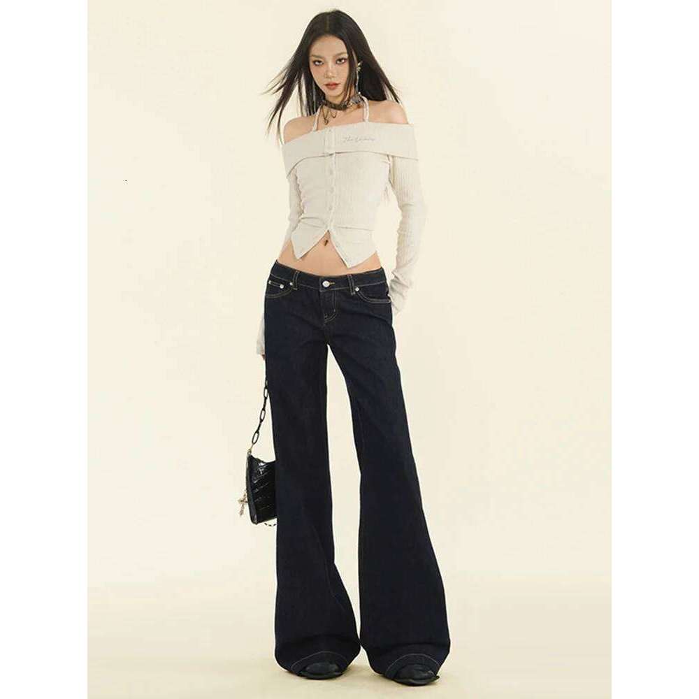 WCFCX STUDIO Women's Retro High Waisted Jeans Streetwear Straight Denim Trousers Female Loose Wide Leg Pants Autumn Winter New X251224