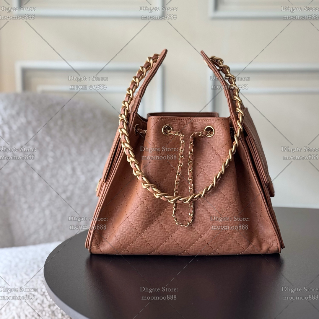 12A All-New Mirror Quality Designer 25 Hobo Bag Small Medium Quilted Handbags for Women Genuine Leather Shoulder Bags Luxury Chain Bag Brown Purse AS5293 AS5311