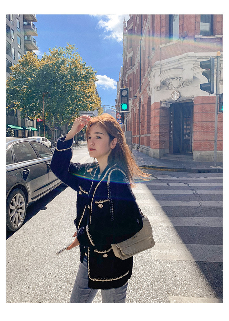 White Mink Cashmere Sweater Coat Women Autumn Winter Lazy Style Korean Retro Black Loose ONeck Knitted Cardigan Fashion Outwear