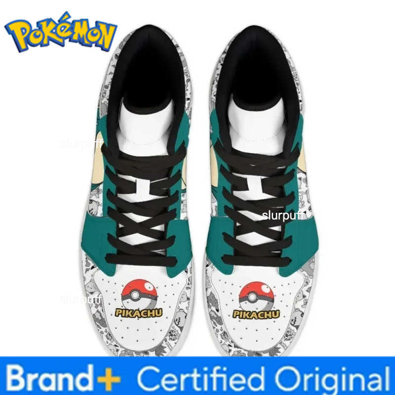 Pokemon Cartoon Pikachu Sneakers for Man Women PU High Top Sneakers Fashion Leather Casual Street Shoes Basketball Sports Shoes Gifts W251224