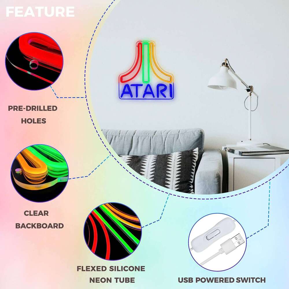 LED Light Room Decor Game Console USB Neon Sign Logo Man Cave Pub Gamer Gift X251224