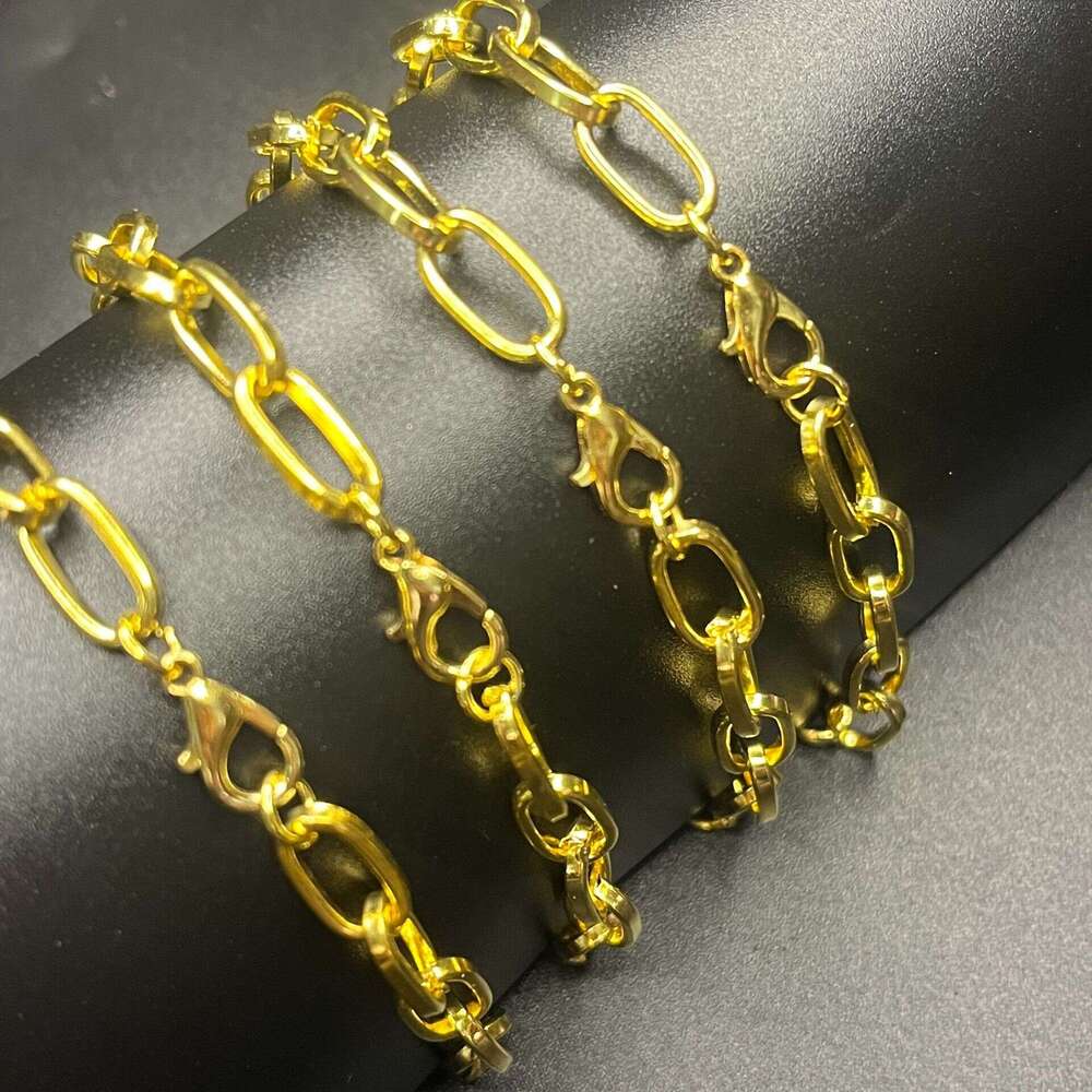 Bracelet Jewelry for Men and Women European American Hot-Selling Rectangular Paperclip Personalized Creative Simple Daily Wear Accessory