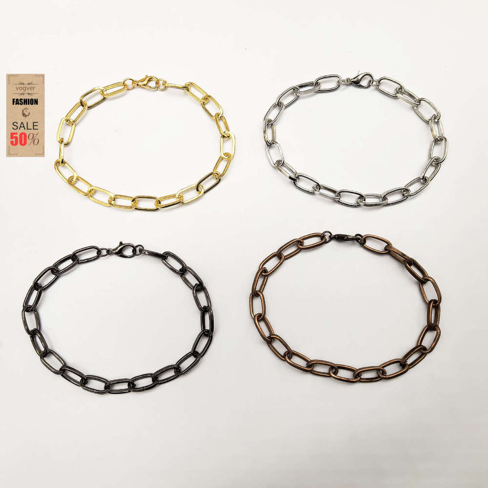 Bracelet Jewelry for Men and Women European American Hot-Selling Rectangular Paperclip Personalized Creative Simple Daily Wear Accessory