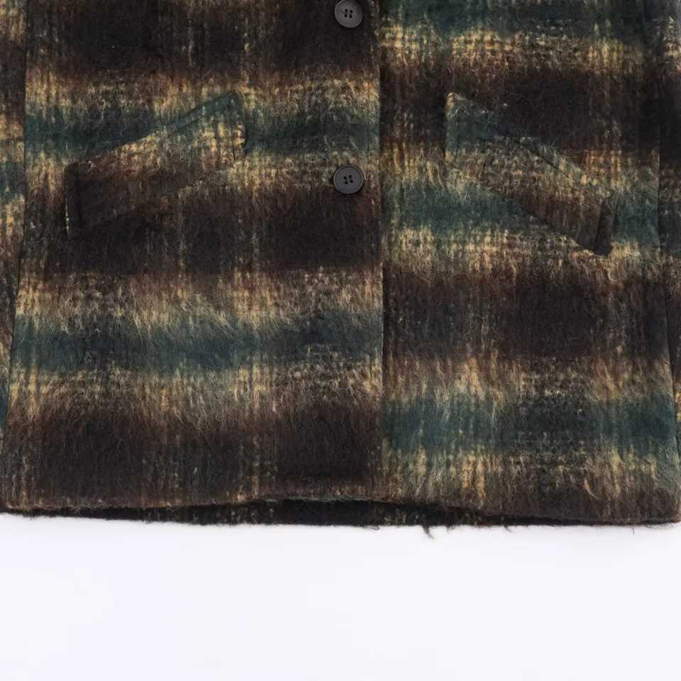 Womens loose fitting coat with collar long sleeved pocket and waist belt split back autumn and winter new style temperamentT251224