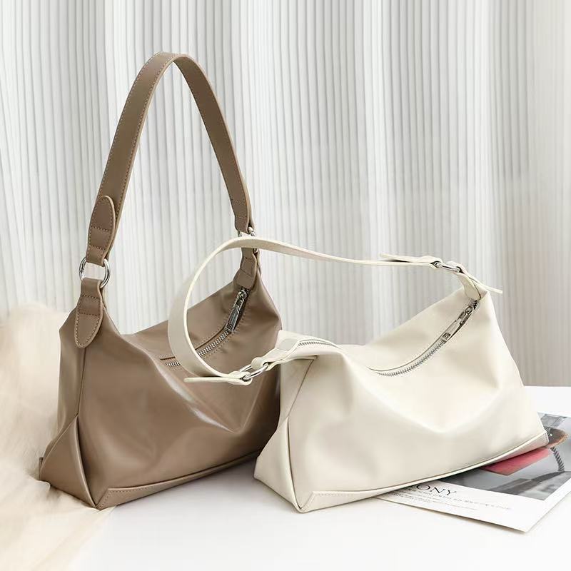 2024 Handbag Leather High-Capacity Commuting Fashionable Suede Tote Vintage Top Handle Retro Shoulder Bag