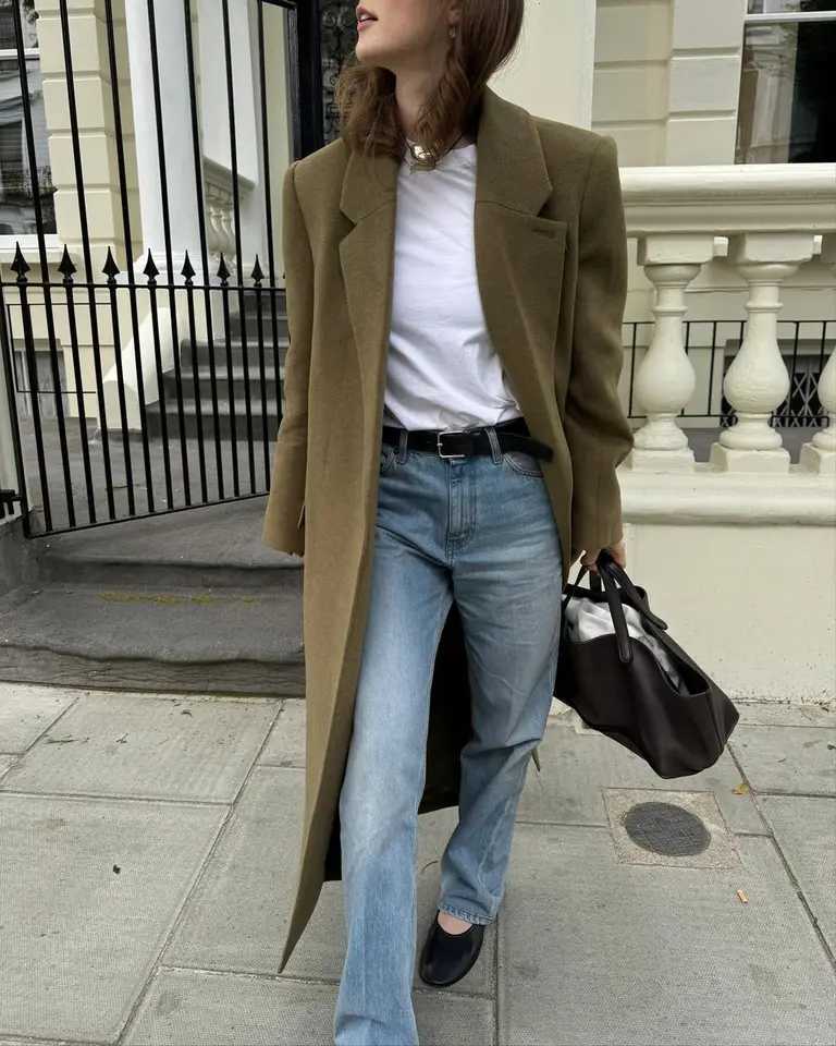 Fashion Solid Green Lapel Woolen Overcoat Women Full Sleeve Button Pockets Loose Long Coats 2025 Lady Winter Daily Commute WearT251224