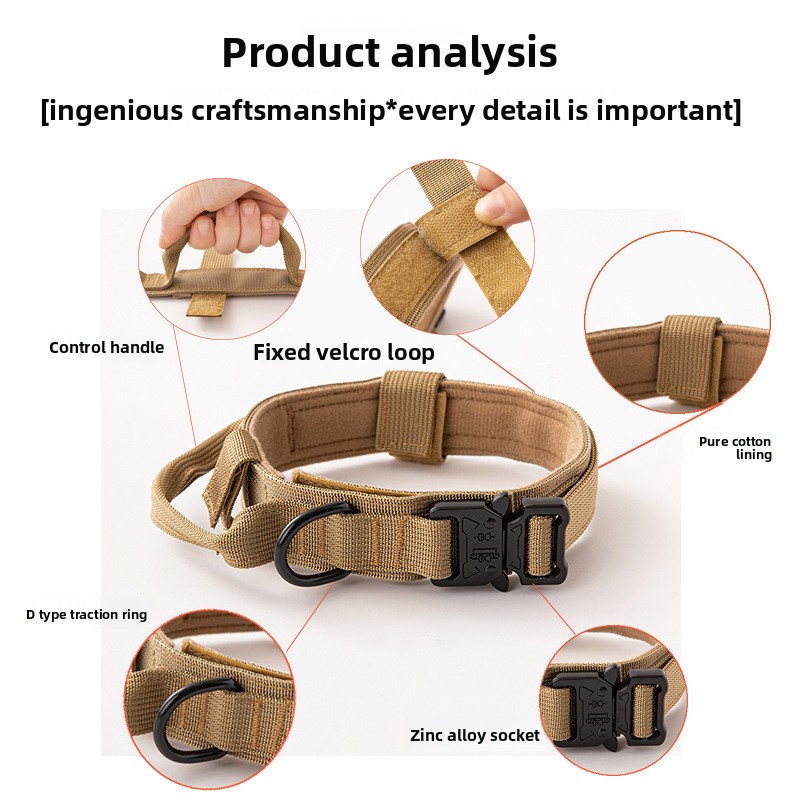 Adjustable Tactical Dog Harness No Pull Leash for Large Dogs Outdoor Training Nylon Collar Heavy Duty