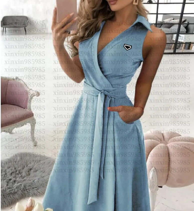 2026 new Designer Womens Sleeveless Dress Temperament Women Clothing Waist Dresses High Quality Clothes Tanks Long Skirt